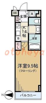 楽器可の賃貸物件 1 K 11.2万円の図面１