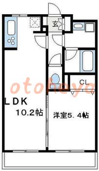 防音室のある楽器可 賃貸物件 1LDK 9.9万円の図面１