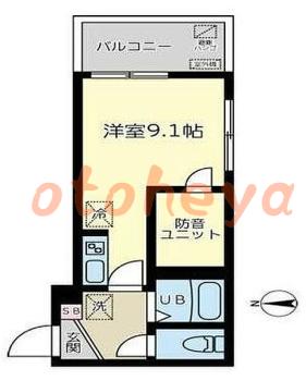 防音室のある楽器可 賃貸物件 1 R 11.5万円の図面１