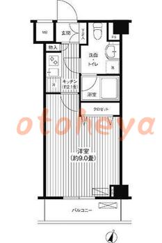 グランドピアノ可の賃貸物件 1 K 11.3万円の図面１