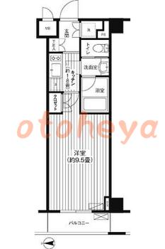 楽器可の賃貸物件 1 K 11.4万円の図面１