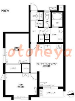 楽器可の賃貸物件 2 SLDK 23.1万円の図面１