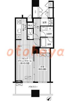 防音室のある楽器可 賃貸物件 1 LDK 20.8万円の図面１