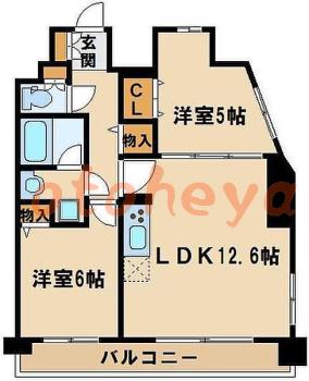 防音室のある楽器可 賃貸物件 2 LDK 17.2万円の図面１