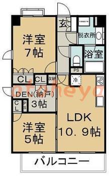防音室のある楽器可 賃貸物件 2 SLDK 18.8万円の図面１