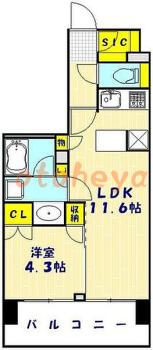 防音室のある楽器可 賃貸物件 1 LDK 13万円の図面１