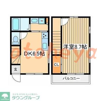 物件 1 DK 7.3万円の図面１