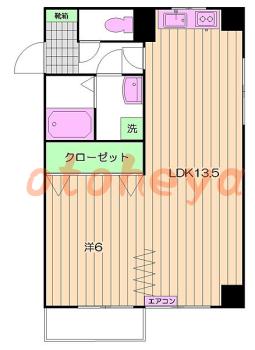 楽器可の賃貸物件 1 LDK 12.3万円の図面１