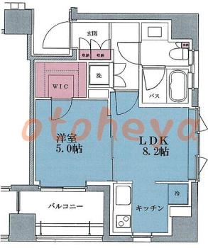 防音室のある楽器可 賃貸物件 1 LDK 23.4万円の図面１