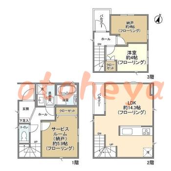 tokyo23物件 1SLDK 25.9万円の図面１