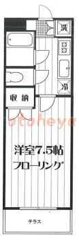 防音室のある楽器可 賃貸物件 1 K 6.8万円の図面１