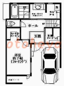 防音室のある楽器可 賃貸物件 3 LDK 79万円の図面１