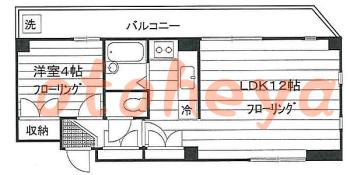 防音室のある楽器可 賃貸物件 1 LDK 10.5万円の図面１