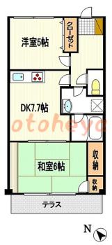 tokyo23物件 2DK 10.8万円の図面１