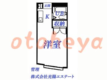 tokyo23物件 1R 3.2万円の図面１