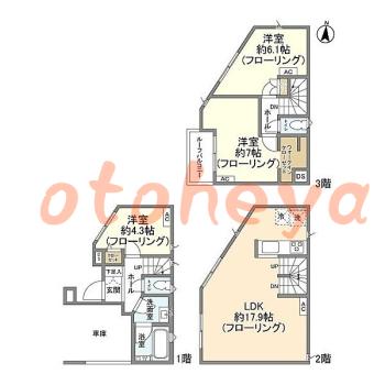 saitama物件 3LDK 26.5万円の図面１