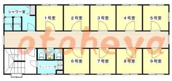 楽器可の賃貸物件 1 R 4.4万円の図面１