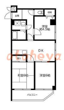 防音室のある楽器可 賃貸物件 3 DK 9.8万円の図面１