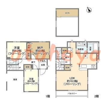 saitama物件 2SLDK 18.8万円の図面１