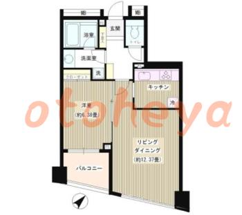 防音室のある楽器可 賃貸物件 1 LDK 17.8万円の図面１