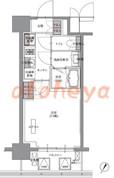 楽器可の賃貸物件 1 K 11.4万円の図面１