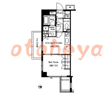 楽器可の賃貸物件 1 DK 15.5万円の図面１