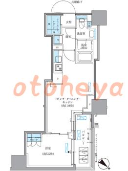 楽器可の賃貸物件 1 LDK 19.7万円の図面１