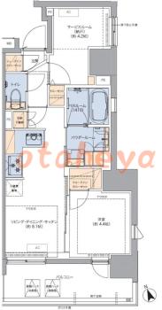 楽器可の賃貸物件 1 SLDK 16.3万円の図面１
