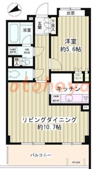 楽器可の賃貸物件 1 LDK 13.6万円の図面１
