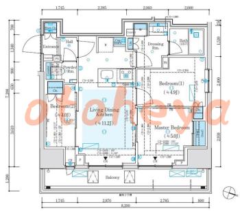 防音室のある楽器可 賃貸物件 3 LDK 35万円の図面１