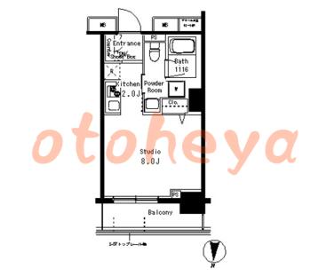 防音室のある楽器可 賃貸物件 1 K 12万円の図面１