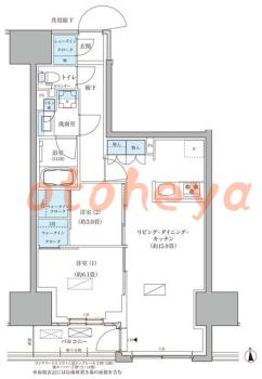 グランドピアノ可の賃貸物件 2 LDK 30.5万円の図面１