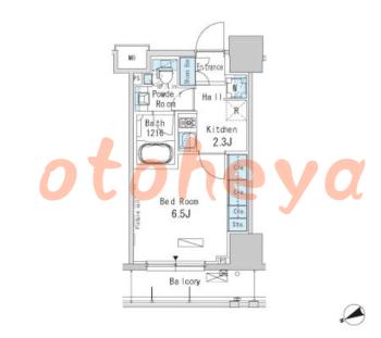 防音室のある楽器可 賃貸物件 1 K 12万円の図面１