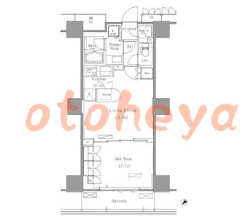 楽器可の賃貸物件 1 LDK 19.7万円の図面１
