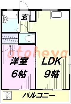防音室のある楽器可 賃貸物件 1 LDK 5.5万円の図面１