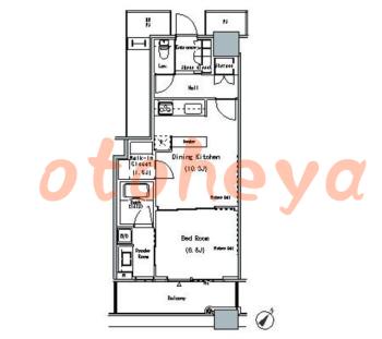楽器可の賃貸物件 1 DK 23万円の図面１