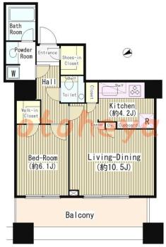 楽器可の賃貸物件 1 LDK 25.4万円の図面１