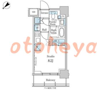 楽器可の賃貸物件 1 R 9.9万円の図面１