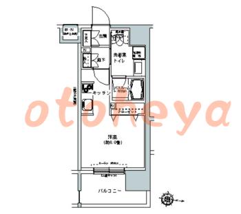 楽器可の賃貸物件 1 K 11.1万円の図面１