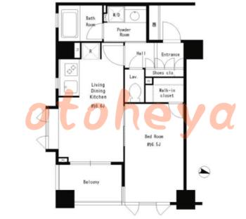 楽器可の賃貸物件 1 LDK 17.7万円の図面１