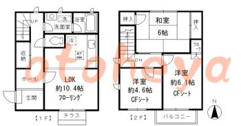 防音室のある楽器可 賃貸物件 3 LDK 12万円の図面１