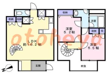メゾネットmezonet物件 2 LDK 20.8万円の図面１