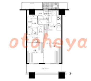 防音室のある楽器可 賃貸物件 1 LDK 23.9万円の図面１