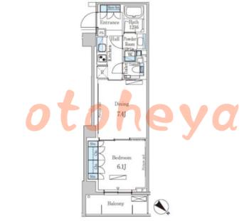 楽器可の賃貸物件 1 DK 25.2万円の図面１