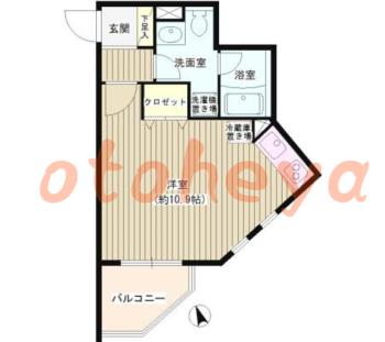 楽器可の賃貸物件 1 R 11.5万円の図面１