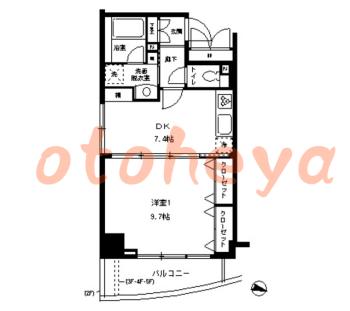 防音室のある楽器可 賃貸物件 1 DK 11.6万円の図面１