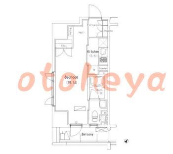 防音室のある楽器可 賃貸物件 1 K 11.3万円の図面１