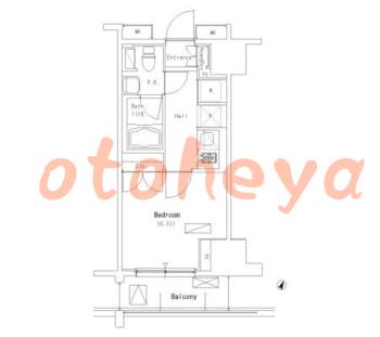 楽器可の賃貸物件 1 R 10.2万円の図面１