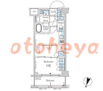 tokyo23物件 1 DK 13.2万円の図面１