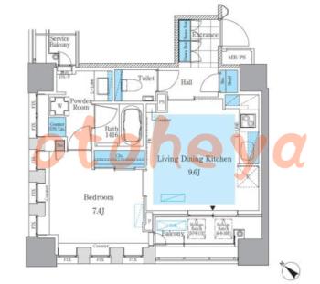 楽器可の賃貸物件 1 LDK 24.5万円の図面１